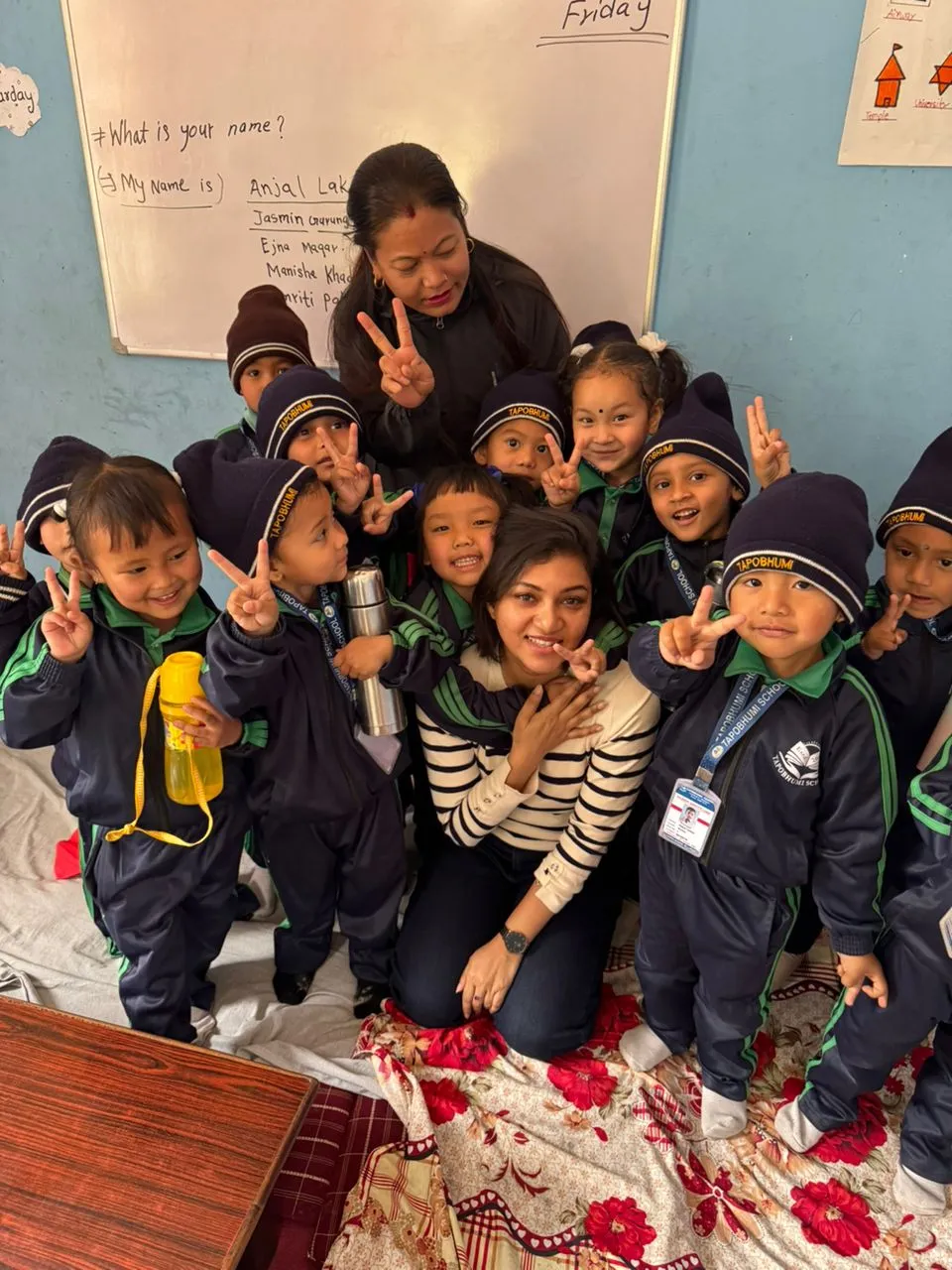 Mishantini with Nepal Autism School families during the international autism education collaboration